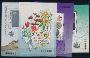 1990-1992 4 db MINTA / SPECIMEN blokk 000000 sorszámmal