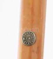 Ezüst (Ag) fejes sétapálca. Jelzett, h: 90 cm