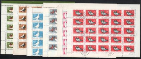 1957 Galambfajták sor 50-es ívekben (7.000) (40f felső-, 60f alsó ívszél nélkül / missing margins)