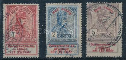 1914 Hadisegély I. 1K, 2K, 5K (19.000)