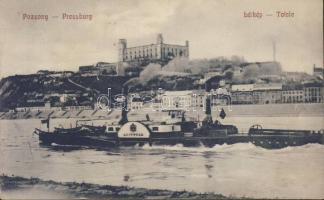 Pozsony with the steamship Luitpold