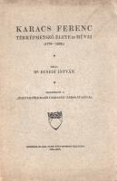 Ecsedi István:  Karacs Ferenc térképmetsző élete és művei (1770-1838). Debrecen, 1912. Debrecen sz. kir. város könyvnyomdavállalata. 1 t. (dupla oldalas címkép) + 127 + [1] p. + 5 térkép (négy kihajtható). Egyetlen kiadás. Ecsedi István (1885-1936) debreceni néprajztudós, helytörténész, múzeumigazgató. Korai kötetében a szintén debreceni születésű rézmetsző és térképkészítő Karacs Ferenc (1770-1838) korrajzba ágyazott élettörténetét mutatja be, mely a reformkor idején Pestre költöző debreceni művészek életpálya-modellje is egyben. Fűzve, feliratozott kiadói borítóban. Jó példány.