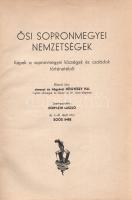 Soós Imre: Ősi sopronmegyei nemzetségek. Képek a sopronmegyei községek és családok történetéből. Szerkesztette: Horváth László. Írta: Soós Imre. Előszó: Hőgyészi Pál. Sopron, [1941]. Székely és Társa [ny.] XIV + [2] + 512 p. A megyei monográfia első része Sopron megye úrbérrendezési történetét tekinti át, mely másként alakult a döntően nagybirtokosi tulajdonú és a döntően nemesi telkekből felálló települések esetén. A munka második része az egyes települések paraszti társadalomtörténetét tekinti át, a harmadik rész a vármegye nemesi családjainak történetét kivonatolja, majd az utolsó részben az adatközlők adattára, származásra való tekintet nélkül. Díszesen aranyozott gerincű, enyhén sérült kiadói egészvászon kötésben, az első kötéstáblán Sopron megye aranyozott, dombornyomásos címerével. Jó példány.