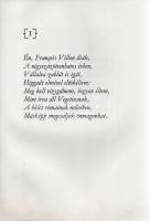 Villon, Francois: 
A Kis Testamentum. Fordította Kálnoky László, illusztrálta Szász Endre. (Számozo...