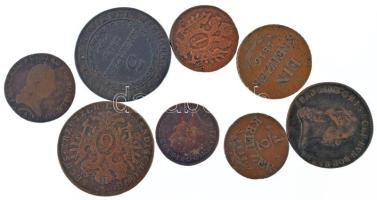 1800E 3kr Cu "I. Ferenc" + Ausztria 1800A 1/2kr Cu + 1kr Cu + 6kr Cu "II. Ferenc&quot...