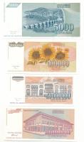 Jugoszlávia 1992. 5000D + 1993. 100.000D + 50.000.000D + 500.000.000.000D. Mind "ZA" soroz...