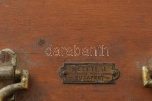 Carl Zeiss Jena mikroszkóp, fa dobozban