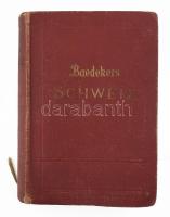 Baedeker, Karl: Die Schweiz. Chamonix. Die Oberitalienischen Seen. Handbuch für Reisende von - - . Leipzig, 1937, Karl Baedeker. Számos térképpel illusztrálva. Német nyelven. Kiadói aranyozott egészvászon-kötés, festett lapélekkel, kissé viseltes állapotban.