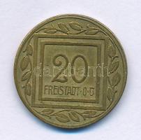 Ausztria / Freistadt Hadifogolytábor 1915. 20h rézzel bevont acél szükségpénz T:AU-XF Austria / Freistadt POW Camp 1915. 20 Heller Brass plated steel necessity money (notgeld) C:AU-XF Men05#8238.6