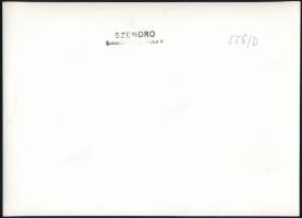 cca 1930-1940 Szendrő István (1908-2000): Hortobágy, pásztorok subában a tűz körül, pecséttel jelzet...