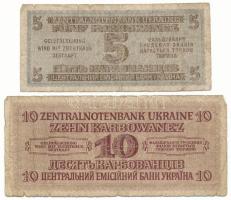 Ukrajna / Német megszállás 1942. 5K "37 0225170" + 10K "40 0367613" T:VG
Ukrain...