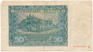 Lengyelország / Német megszállás 1941. 50Zl "C" T:VG beszakadások, lyukak
Poland / German...