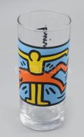 Keith Haring által tervezett mintával díszített pohár, m: 13,5 cm