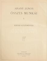 Arany János összes munkái. I., IV., V. köt. (I.: Kisebb költemények. IV.: Aristophanes vígjátékai. V...