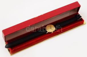 Omega de Ville karóra, kézi felhúzós szerkezettel,szép állapotban. d: 30 mm. eredeti dobozával, bőr ...