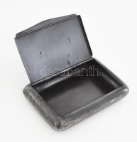 I. világháborús ezüstözött fém cigarettatárca, fedelén "3. Weihnachten im Felde 1916" (3. ...