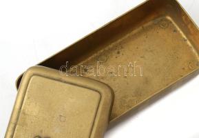 Szecessziós bronz díszdoboz, 19x9 cm