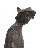 Antik orosz bronz figurális falikar, h: 25 cm