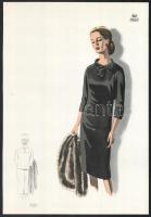 cca 1966 össz. 4 db vintage női divatkép, ofszet nyomat, papír, 30x18 és 34x23,5 cm közötti méretekb...