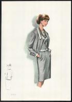 cca 1960 össz. 4 db vintage női divatkép, ofszet nyomat, papír, 30x14 és 34x23,5 cm közötti méretekb...