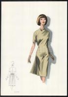 cca 1960 össz. 4 db vintage női divatkép, ofszet nyomat, papír, 30x14 és 34x23,5 cm közötti méretekb...