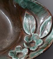 Potz mázas kerámia kínáló, címkével jelzett, 21x15 cm