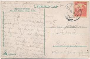 1917 Paks, Római katolikus templom belseje, Főoltár. Rosenbaum Ignátz kiadása (EK)