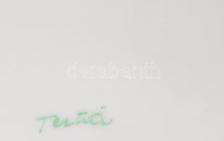 Herendi Tertia 3 darab virágmintás nagytál, jelzett, d: 28 cm