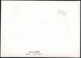 cca 1930-1940 Szendrő István (1908-2000): Parasztok a mezőn ebédidőben, pecséttel jelzett fotó, felü...