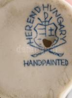 Herendi liba, papagáj és sérült madár figura, jelzett, m: 7-8 cm