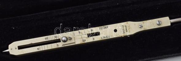 2 darab német precíziós aránykörző, Haff, Riefler, tokban