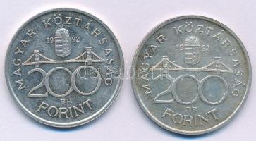 1992. 200Ft Ag "MNB" (2x) T:AU,XF kis patina
Adamo F13
