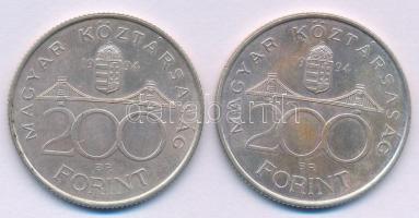 1994. 200Ft Ag "Deák" (2x) T:AU
Adamo F13.1