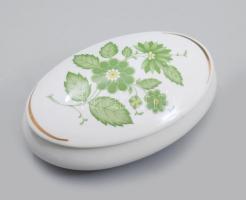 Hollóházi Erika mintás bonbonier, jelzett, hibátlan, h: 14 cm