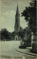 Simbach am Inn, Kirchenplatz / church, street (surface damage)