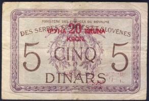 Jugoszlávia 1919. 5D 20k fny-sal T:III