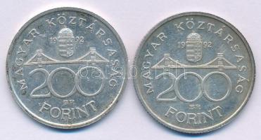 1992. 200Ft Ag "MNB" (2x) T:AU,XF patina
Adamo F13