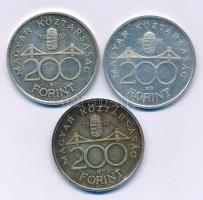 1992. 200Ft Ag "MNB" (3x) T:AU,XF patina
Adamo F13