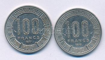 Gabon 1975-1977. 100Fr Ni (2xklf) T:XF Gabon 1975-1977. 100 Francs Ni (2xdiff) C:XF Krause KM#12