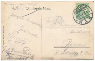 Komárom, Komárnó; Nádor utca, Szentháromság szobor, Biztosító Intézet Főügynöksége, Rehberger testvé...