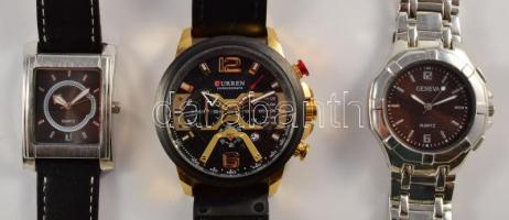 3 db modern kvarc óra, egy Curren, Geneva, elem nélkül + egy nem működő