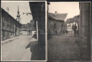 A Tabán utolsó időszaka, életkép, bontás, festő az utcán cca 1932 Lukáts László fotóművész eredeti v...