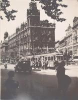 Budapest a Ferenciek tere villamossal cca 1932 Lukáts László fotóművész eredeti vintage felvétele 18x26 cm