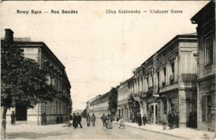 Nowy Sacz, Neu Sandez, Újszandec; Ulica Krakowska, Drogueria / Krakauer Gasse / street, drugstore, shops (EK)