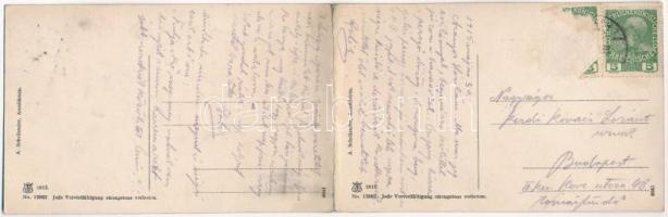 1915 Arnoldstein in Kärnten, Dobratsch 2167 m - 2-tiled folding panoramacard (Rb)