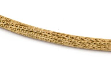 18K arany (Au) nyaklánc fonott mintás, jelzett, 14,67 g 38 cm