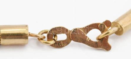 18K arany (Au) nyaklánc fonott mintás, jelzett, 14,67 g 38 cm