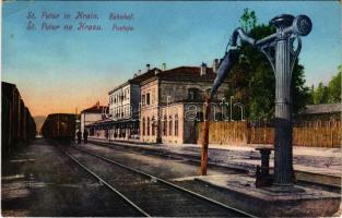 1915 Pivka, St. Petra na Krasu, San Pietro del Carso, St. Peter in Krain; Bahnhof / Postaja / railway station, train (EK)