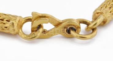 18K arany (Au) karlánc fonott mintás, jelzett, 7,74 g