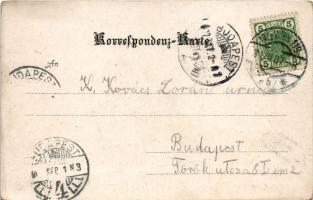 1907 Wien, Vienna, Bécs XIX. Gruss vom Hotel-Restaurant Kahlenberg / railway, locomotive, train. Jos...